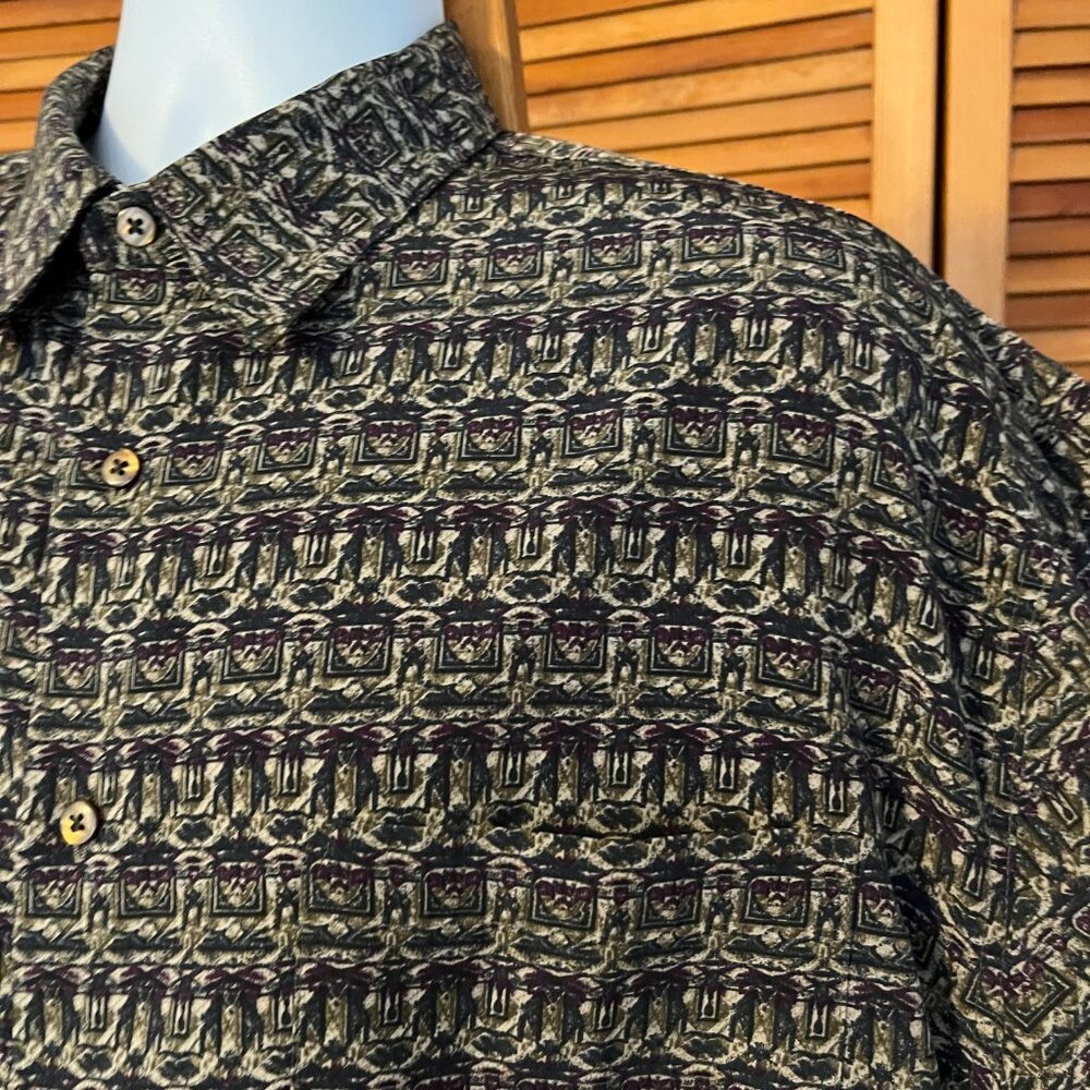 DANIEL DAVID SZ LARGE LONG SLEEVE NO-IRON CASUAL SHIRT - MINT